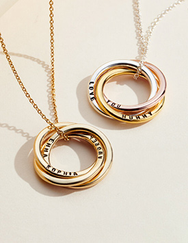 Our classic Russian ring necklaces
